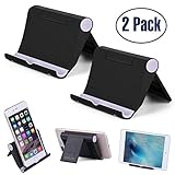 Cell Phone Stand Multi-Angle,【2 Pack】 Tablet Stand Universal Smartphones for Holder Tablets(6-11"), e-Reader, Compatible Phone XS/XR/8/8 Plus/7/7 Plus, Galaxy S8/S7/Note 8, Air, Mini, Pixel 2(Black)