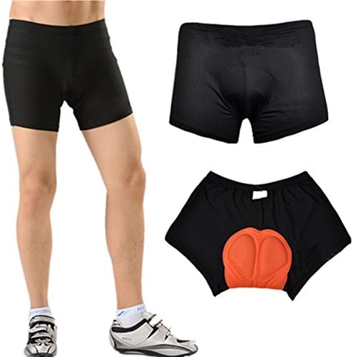 QIHUI Unisex 3D Padded Cycling Underwear Shorts Breathable Lightweight Performance Mountain Bike Bicycle Cycling Shorts Liner Underwear Underpants Padded 2.1CM Sponge Gel Extra Durable Short Pants (M)
