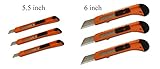 SNL Retractable Razor Utility Knife Set, 6 Inch, Orange, 3 Pack