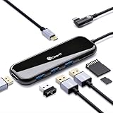 GearIT USB C Hub, 6-in-1 Type C HDMI Adapter with 100W USB-C PD Power Delivery, SD/Micro SD Card Reader, 4K HDMI, 3 USB 3.0 Compatible for MacBook Pro, iPad Pro, XPS, Samsung DeX, and USB-C Devices