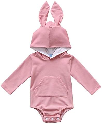 bebiulloBaby Girl Boy Easter Bunny Clothes Top Hoodie Pocket Bodysuit Romper Outfit