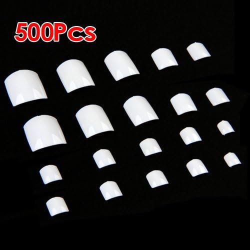 Gleader 500 White UV Gel Acrylic Fake False Toe Nail Art Tips