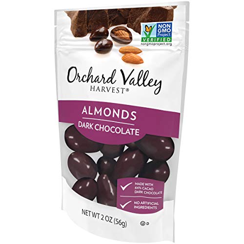 Orchard Valley Harvest Dark Chocolate Almonds, 2 Ounce Bags (Pack of 14), Gluten Free, NonGMO