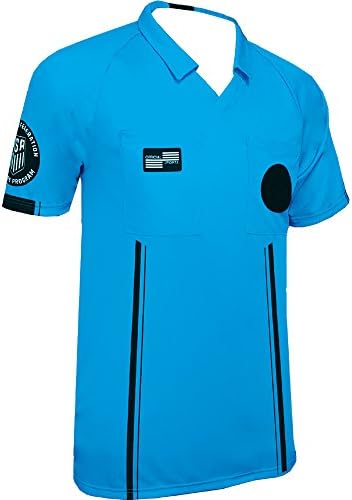 New USSF Men's Economy Soccer Referee SS Shirt (Medium Blue)
