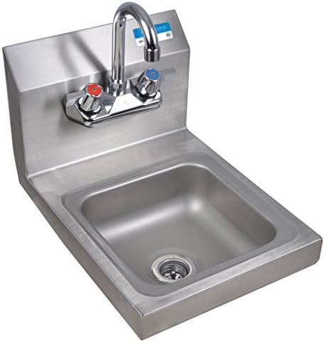 BK Resource BKHS-W-SS-P Space Saver Hand Sink w/ BKF-W-3G Faucet Bowl Size 9" x 9" x 4" NSF