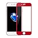 Betemp iPhone 8 Plus/iPhone 7 Plus 3D Full Coverage Tempered Glass, [PET Frame][Edge to Edge Crash Protection] Curved [Scratch Proof][Bubble Free] Screen Protector for Apple iPhone 8 Plus/7 Plus - Red