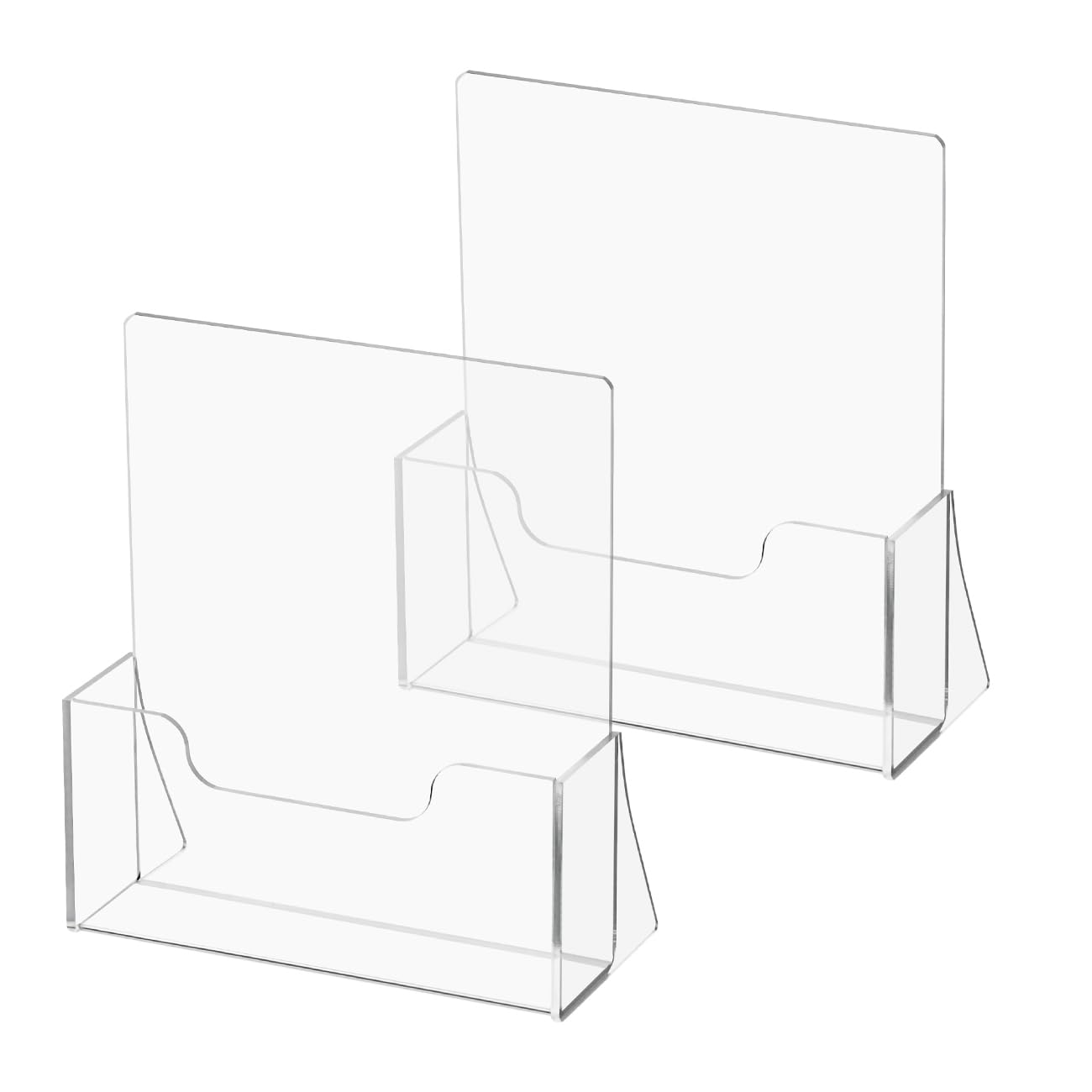 TIMESETL 2 Pack A5 Acrylic Freestanding Brochure & Leaflet Holder, Sign Holder Stand Clear Acrylic for Leaflet Book Menu Poster Brochure Magazine Table Sign Display