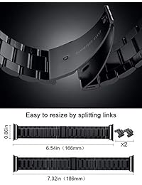 EPULY Compatible con Apple Watch Band con funda 1.732 in 1.654 in 1.575 in 1.496 in, acero inoxidable pulsera de metal compatible con iWatch Series 5 4 3 2 1