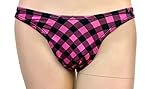 Ultimate Hiding Gaff for Cross-Dressing, Trans-Woman Hot Pink Plaid