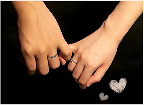 unnati creation sterling platinum plated couple ring for boy & girls