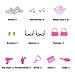 CHAFIN 83pcs - 10 Pack Clothes Party Gown Outfits for Barbie Dolls+ 73pcs Dolls Accessories Hanger Tableware Scooter