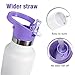 Standard Size Straw Lid for Hydro Flask Standard Size Bottle & Simple Modern Narrow Bottle (Purple)
