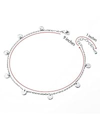 Tobillera de plata de ley 925 para mujer y niña, ajustable, estilo playa