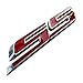 (3 Pieces) Small Slant SS Grill Side Trunk Emblem Badge Decal with Sticker for Chevrolet Chevy Camaro Impala Malibu Holden 2010-2016 [red Letter with Chrome Trim]