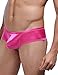 K-Men's Men's Pouch Breathable Smooth Ice Silky Triangle Bikinis Brief Underwear, Rose Red, Large