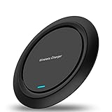 Wireless Charger, Fast Wireless Charger, Wireless Charging Pad, Ultra Slim Qi Charging Station for iPhone 8/8 Plus, iPhone X, Nexus 5/6/7, Samsung Galaxy S8/S8+/S7/S7 edge/S6 edge/Note 5 (Black)