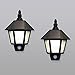 Motion Sensor Wall Lights - Outdoor Solar Security Black Sconces, Waterproof, White LEDs - 2 Pack