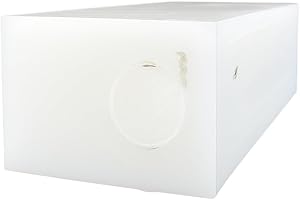 PLASTI-BLOCK EcoCut: High-Density Polyethylene (HDPE) Natural Plastic Block 2" x 3" x 6" - for Machining, Home Improvements, Prototypes, DIY Projects, Engineering