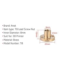 Anet plomo tornillo y tuerca, 345, 8, T8 plomo varilla de rosca de acero inoxidable con tuerca de latón para Anet A8 impresora 3d Kit partes accesorios eje Z (6pcs)