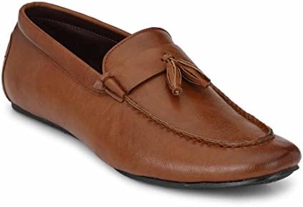 LEVANSE Men's Formal Leather Slip On Shoes with Knot Style
