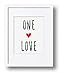 One Love Equal Rights Gay Rights Art Print, Premium Wall Print, LGBTQ, Same Sex Marriage Typography, Rainbow, Gay Pride- Print only