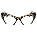 RETRO Hign Bottom Cut Women Cat Frame Clear Lens Eye Glasses GRAY TORTOISE