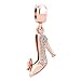 JewelryHouse Butterfly Stiletto High-Heeled Shoes Sparkling Rose Gold Crystal Charms (High-Heeled Shoe)