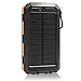 Solar Charger,LANIAKEA Solar Power Bank 10000mAh Dual USB Solar Panel Charger with 2LED Light Carabiner Compass Portable for Emergency Outdoor Camping Travel-Orange