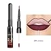 Matte Liquid Lipstick Lip Liner Set, QiBest 3 Pcs Double End 2 in 1 Red Burgundy Color Waterproof Long Lasting Durable Non-Stick Cup Lip Gloss Makeup Kit (Goth)
