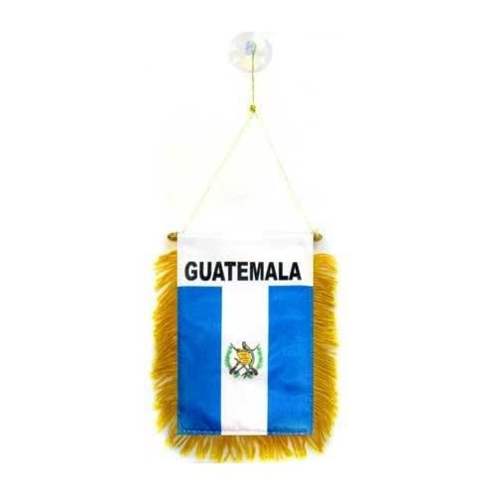 AZ FLAG - Guatemala Mini Banner - 6'' x 4'' - 100% Polyester Guatemalan Small Pennant for Car - Double-sided Flag with Suction Cup Hanger — image 1