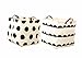 Leoyoubei 13 Inch Waterproof Coating Toy Storage Bin, Ramie Cotton Fabric Folding Laundry Hamper Bucket Storage Basket 2 Pack (Dot and Semicircle)
