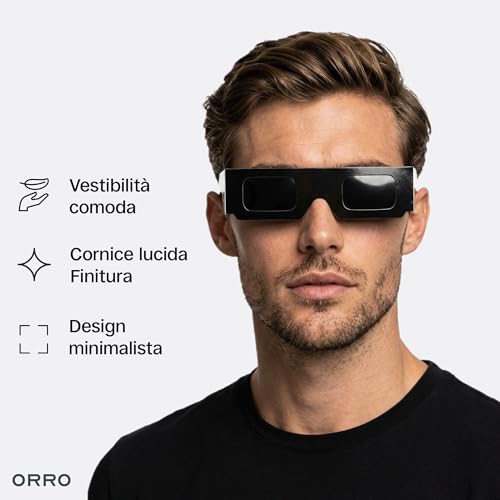 ORRO Solar Eclipse Glasses 37 mm, Pack of 2/6/12/50, Black, Certified Eye Protection, Tested EN ISO 12312-2:2015, CE Marking for Direct Solar Observation - Classic Fit