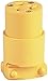 EATON 4228-BOX Heavy Duty Grounded Straight Blade Electrical Connector, 125 V, 20 A, 2 Pole, yellow primary