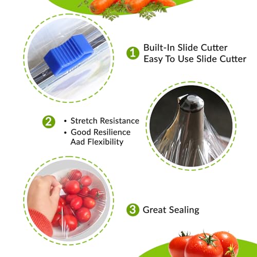 PRESS & SEAL PLASTIC CLING WRAP DISPENSER WITH CUTTER – 12 INCH X 300 SQ FT, KEEPS FOOD FRESH