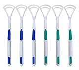 Tongue Cleaner by MasterMedi (6-Piece) - High-Quality Plastic, Tongue Cleaner Tongue Scraper Tongue Brush Eliminate Bad Breath With Tongue Sweeper (assorted color)
