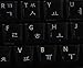 KOREAN KEYBOARD STICKERS WITH WHITE LETTERING ON TRANSPARENT BACKGROUND