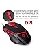 [Wired Gaming Mouse 4000 DPI 9 Buttons] EasySMX V18 Optical Mouse Weight Tuning Set Non-slip Design with LED Light Fire/Sniper Button 4 Programmable Button for Laptop PC Computer Gamer (Black and Red)thumb 4