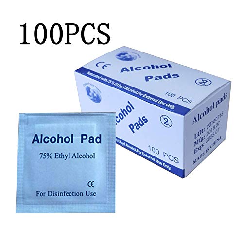 100PCS Disposable Alcohol Prep Pads Skin Cleansing Wipes Saturated with