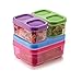 Rubbermaid Lunch Blox Kid's Tall Lunch Box Kit, Purple/Pink/Green (Pack of 3)