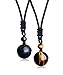 LOYALLOOK Unisex Natural Tiger Stone Onyx Stone Lucky Blessing Chakra Beads Pendant Adjustable Healing Necklace