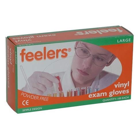 Feelers Powder Free Vinyl AQL 4.0 Exam Gloves - Medium - Pack of 100