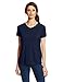 Hanes Women's Cool Dri Performance V-Neck T-Shirt, Moisture-Wicking Short Sleeve Tee, 40+ UPF Protection, 1 Or 5 Pack, Navy-1 Pack, X Large