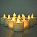 Pack of 12 Realistic and Bright Flickering Bulb Flameless LED Tea Light Fake Flameless Candles with Timer,Battery Operated Warm White with Dancing Flickering Bulb for Christmas/Wedding/Birthday Party