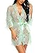 Avidlove Negligee Lingerie Laungera Women's Lace Kimono Robe Babydoll Lingerie Mesh Nightgown Green M