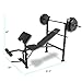 Competitor Marcy Workout Bench with 80 lbs Weight Set Combo (Black) - CB-20110