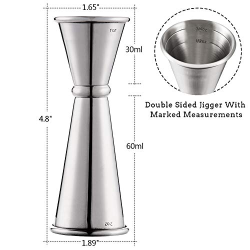 Finneshoky Boston Cocktail-Shaker aus Edelstahl, Bar-Set: 530 ml und 794 ml, Boston-Shaker-Dose, Cocktailsieb, Doppel… – Bild 5