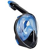 Snorkel Mask, TriMagic 180° Panoramic Full Face Design with Larger Viewing Area - Easier Breathing and GoPro Compatible with Anti-Fog and Anti-Leak (2017 New Version)