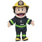 14" Fireman, Peach Male, Hand Puppet