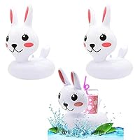 Nobgum 3X Inflatable Rabbit Drink Holder Floating Swimming Pool Beach Bottle Can Cup Beer Beverage Boat Toy