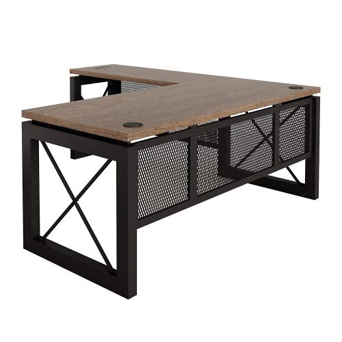 nbf signature series Urban Reversible LShaped Desk 60" W Weathered